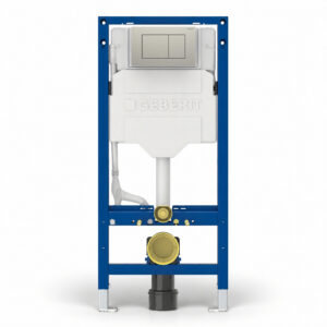 Geberit Sigma Frame & Cistern with Sigma40 Square Flush Plate Brushed Nickel