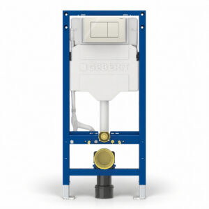 Geberit Sigma Frame & Cistern with Sigma40 Square Flush Plate Sand Grey Glass