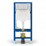 Geberit Sigma Frame & Cistern with Sigma40 Square Flush Plate Matt White