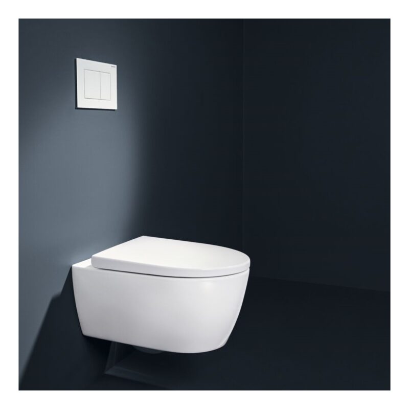 Geberit Sigma Frame & Cistern with Sigma40 Square Flush Plate Matt White