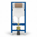 Geberit Sigma Frame & Cistern with Sigma40 Square Flush Plate Brushed Bronze