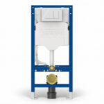 Geberit Sigma Frame & Cistern with Sigma40 Square Flush Plate White Glass