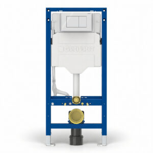 Geberit Sigma Frame & Cistern with Sigma40 Square Flush Plate White Glass