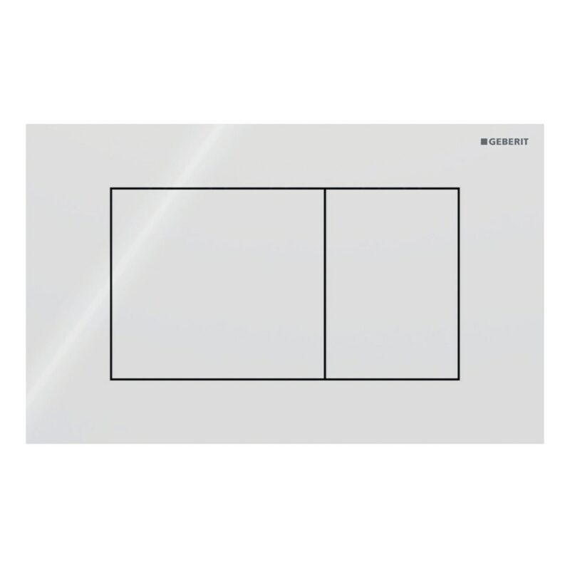 Geberit Sigma Frame & Cistern with Sigma40 Square Flush Plate White Glass