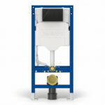 Geberit Sigma Frame & Cistern with Sigma40 Square Flush Plate Black Glass
