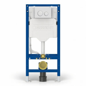 Geberit Sigma Frame & Cistern with Sigma20 Round Flush Plate Matt White