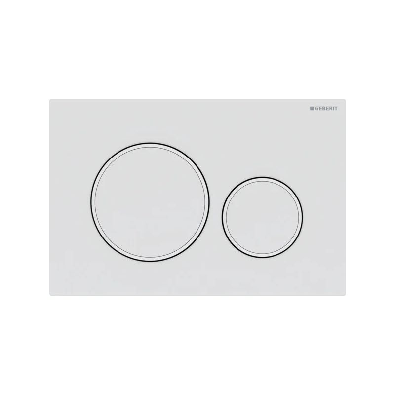 Geberit Sigma Frame & Cistern with Sigma20 Round Flush Plate Matt White