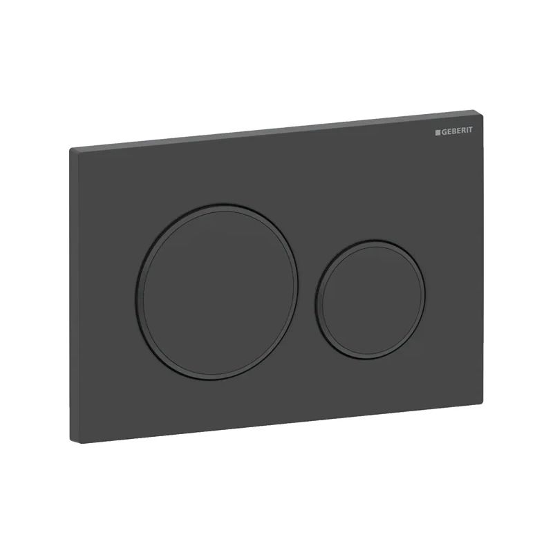 Geberit Sigma Frame & Cistern with Sigma20 Round Flush Plate Matt Black