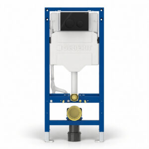 Geberit Sigma Frame & Cistern with Sigma20 Round Flush Plate Black