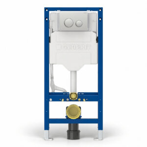 Geberit Sigma Frame & Cistern with Sigma20 Round Flush Plate Matt Chrome