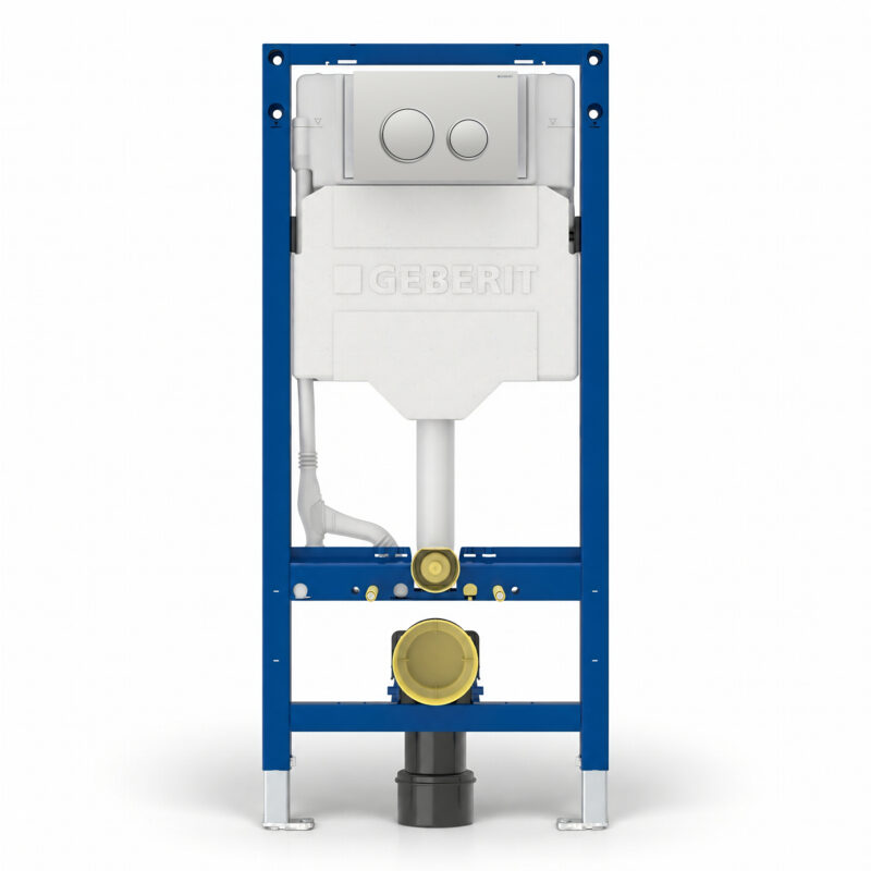 Geberit Sigma Frame & Cistern with Sigma20 Round Flush Plate Matt Chrome Geberit Sigma Frame & Cistern with Sigma20 Round Flush Plate Matt Chrome