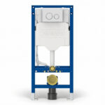 Geberit Sigma Frame & Cistern with Sigma20 Round Flush Plate Matt White/Chrome