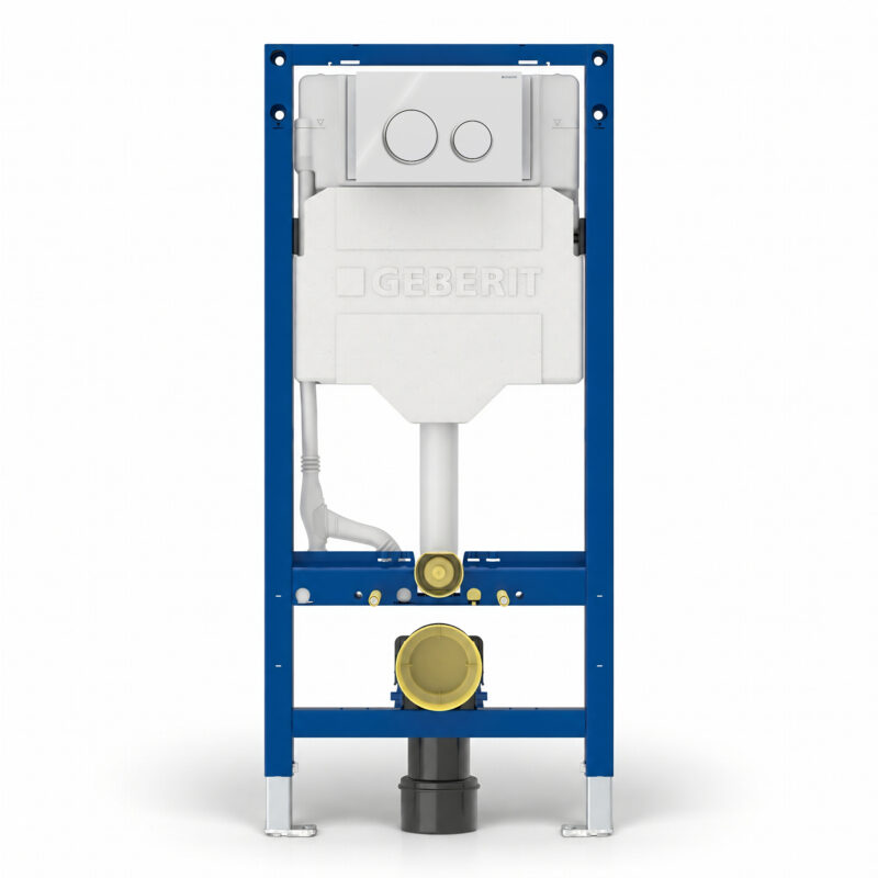 Geberit Sigma Frame & Cistern with Sigma20 Round Flush Plate White/Chrome Geberit Sigma Frame & Cistern with Sigma20 Round Flush Plate White/Chrome