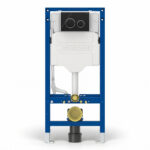 Geberit Sigma Frame & Cistern with Sigma20 Round Flush Plate Black/Chrome
