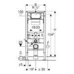 Geberit Sigma Frame & Cistern with Sigma20 Round Flush Plate Black/Chrome