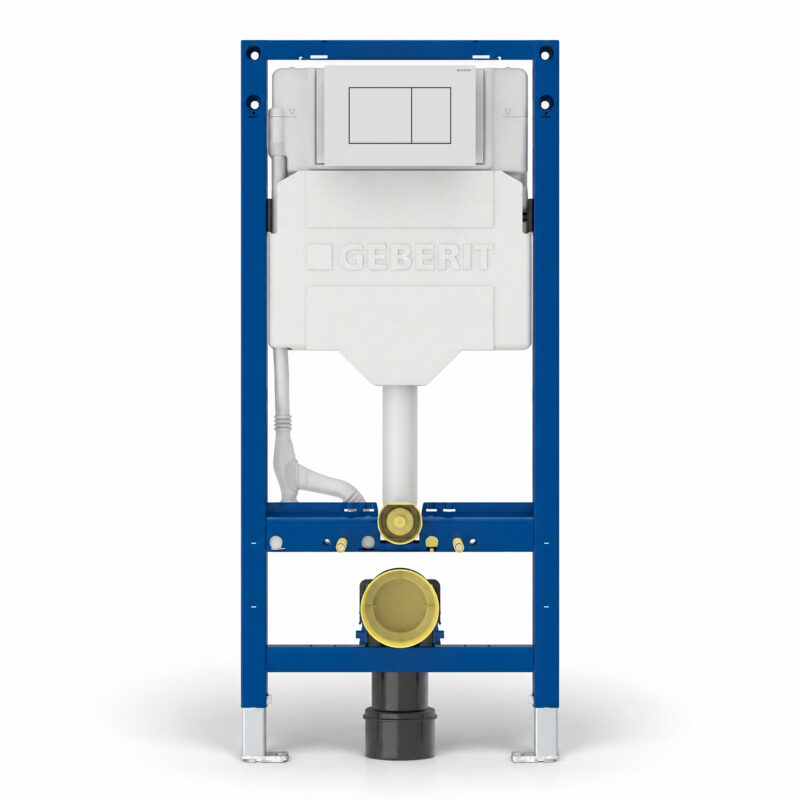 Geberit Sigma Frame & Cistern with Sigma20 Square Flush Plate Matt White Geberit Sigma Frame & Cistern with Sigma20 Square Flush Plate Matt White