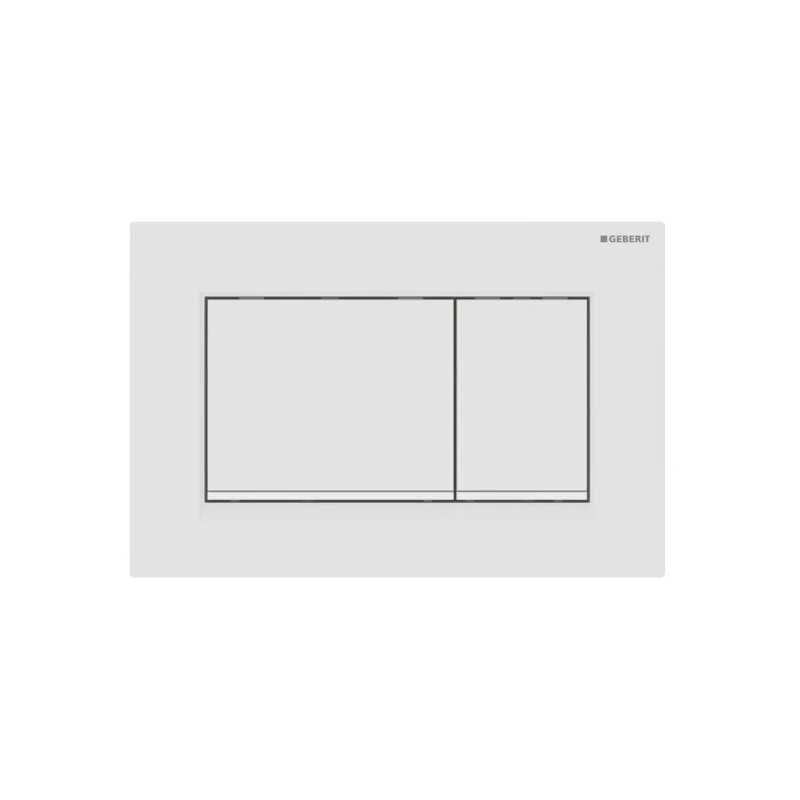 Geberit Sigma Frame & Cistern with Sigma20 Square Flush Plate Matt White