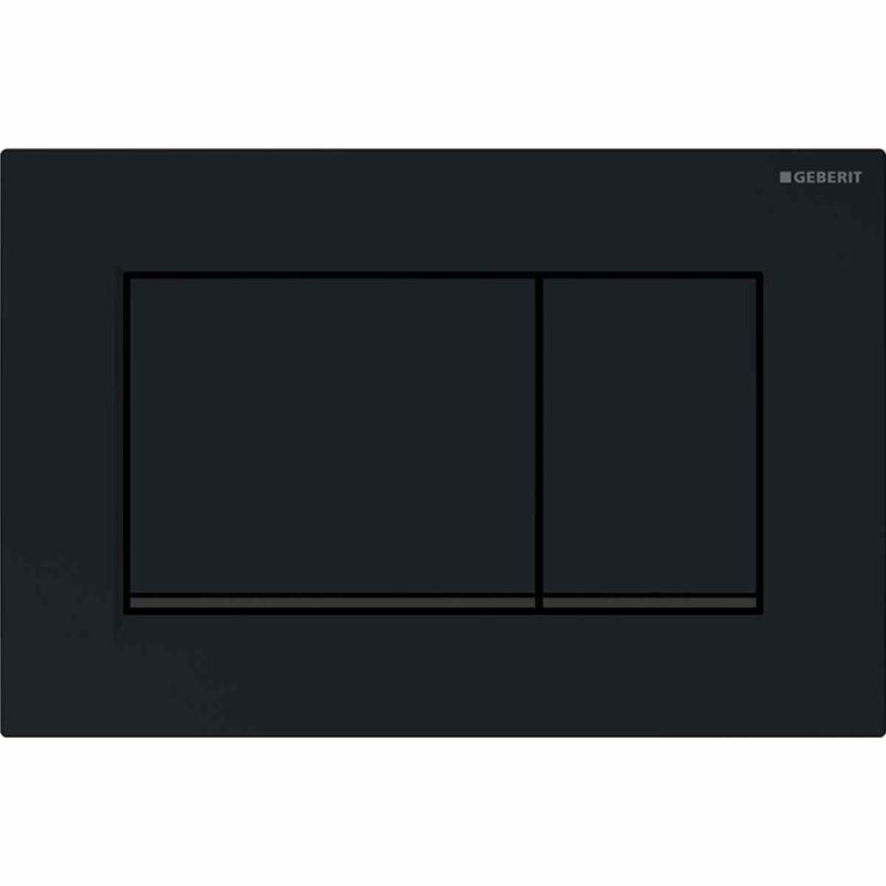Geberit Sigma Frame & Cistern with Sigma20 Square Flush Plate Black