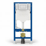 Geberit Sigma Frame & Cistern with Sigma20 Square Flush Plate Matt White/Chrome