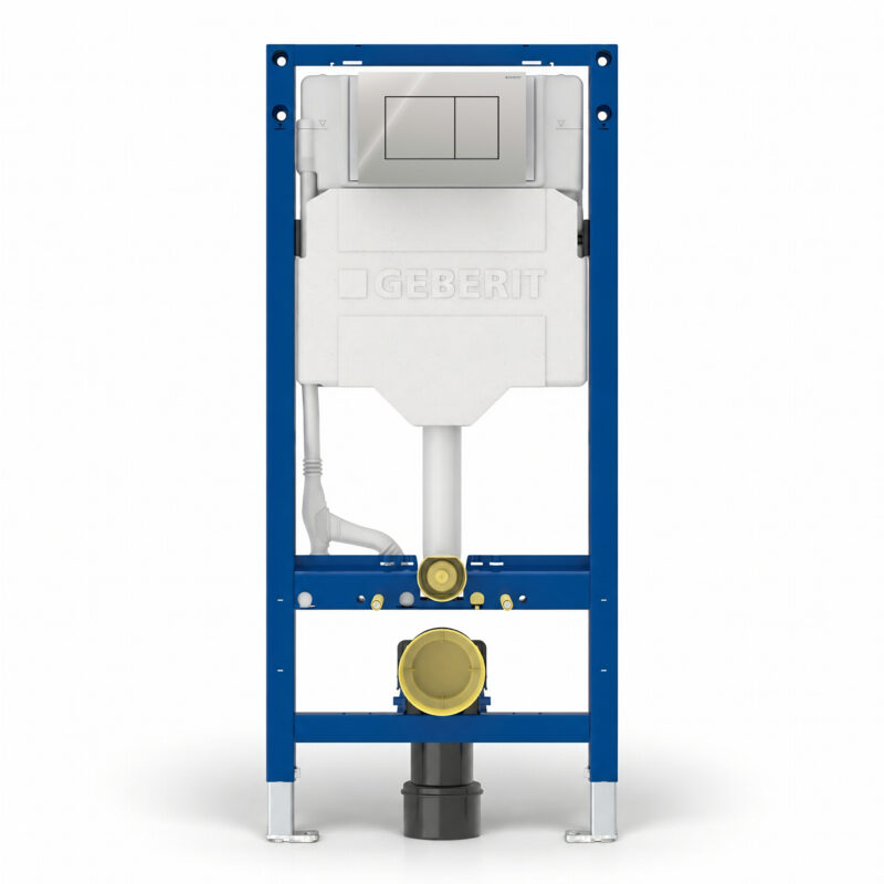 Geberit Sigma Frame & Cistern with Sigma20 Square Flush Plate Chrome Geberit Sigma Frame & Cistern with Sigma20 Square Flush Plate Chrome