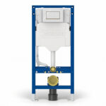 Geberit Sigma Frame & Cistern with Sigma20 Square Flush Plate White/Gold