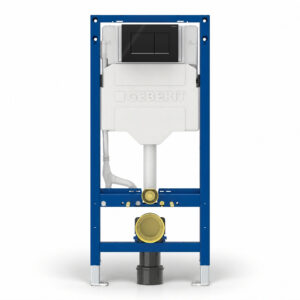 Geberit Sigma Frame & Cistern with Sigma20 Square Flush Plate Black/Chrome
