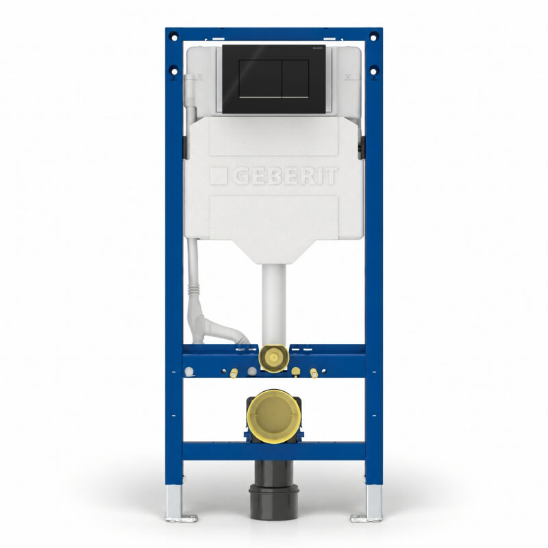 Geberit Sigma Frame & Cistern with Sigma20 Square Flush Plate Black/Chrome Geberit Sigma Frame & Cistern with Sigma20 Square Flush Plate Black/Chrome