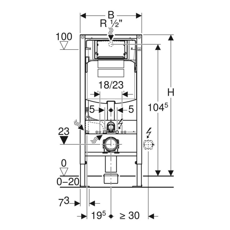 Geberit Sigma Duofix Element for Wall-Hung WC 1120mm