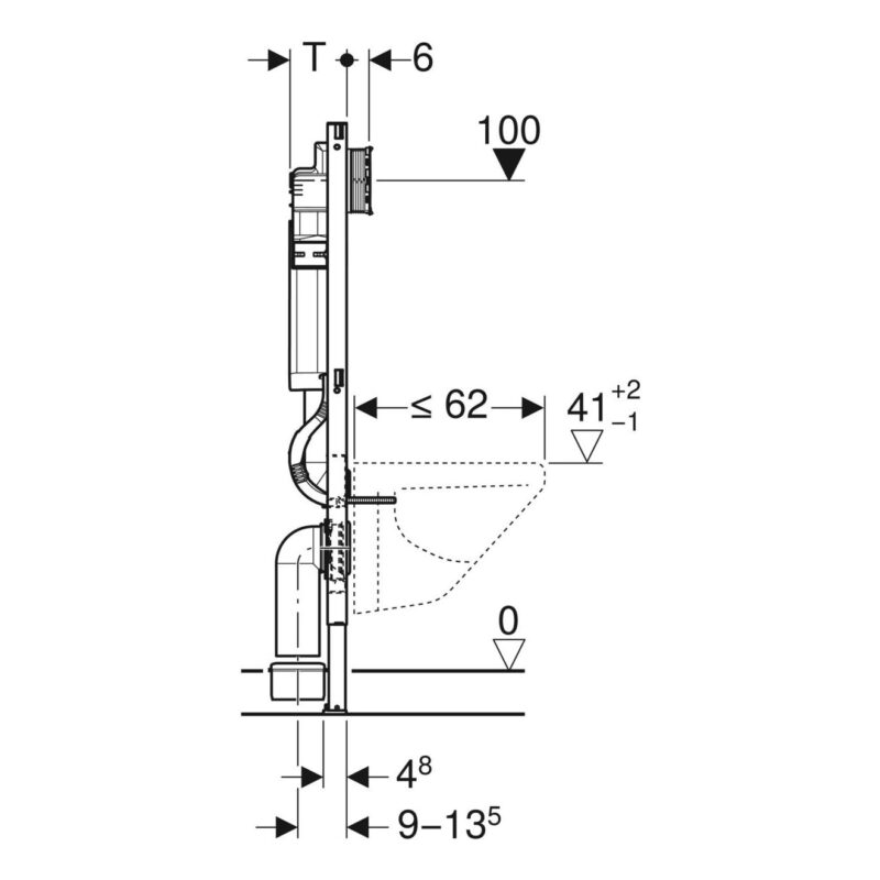 Geberit Sigma Duofix Element for Wall-Hung WC 1120mm