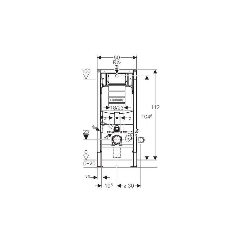Geberit Duofix Frame for Wall-Hung WC, H112, with UP320