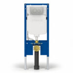Geberit Sigma Slimline 8cm Frame with Sigma40 Round Flush Plate Brushed Steel