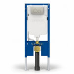 Geberit Sigma Slimline 8cm Frame with Sigma40 Round Flush Plate Brushed Nickel