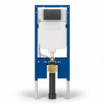 Geberit Sigma Slimline 8cm Frame with Sigma40 Round Flush Plate Lava Glass