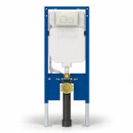Geberit Sigma Slimline 8cm Frame with Sigma40 Round Flush Plate Sand Grey Glass
