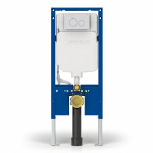 Geberit Sigma Slimline 8cm Frame with Sigma40 Round Flush Plate Matt White