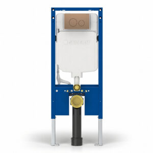 Geberit Sigma Slimline 8cm Frame with Sigma40 Round Flush Plate Brushed Bronze