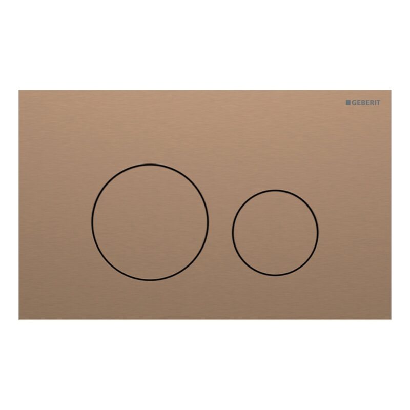 Geberit Sigma Slimline 8cm Frame with Sigma40 Round Flush Plate Brushed Bronze