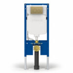Geberit Sigma Slimline 8cm Frame with Sigma40 Round Flush Plate Brushed Brass