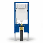 Geberit Sigma Slimline 8cm Frame with Sigma40 Round Flush Plate White Glass