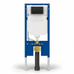 Geberit Sigma Slimline 8cm Frame with Sigma40 Round Flush Plate Black Glass