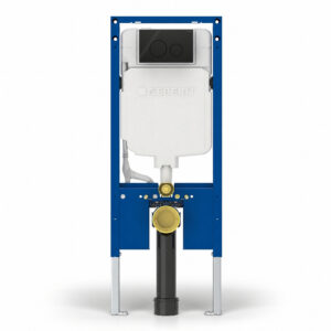 Geberit Sigma Slimline 8cm Frame with Sigma40 Round Flush Plate Black Glass