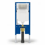 Geberit Sigma Slimline 8cm Frame with Sigma40 Square Flush Plate Brushed Nickel