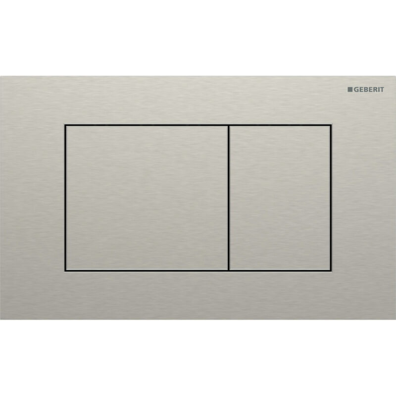 Geberit Sigma Slimline 8cm Frame with Sigma40 Square Flush Plate Brushed Nickel