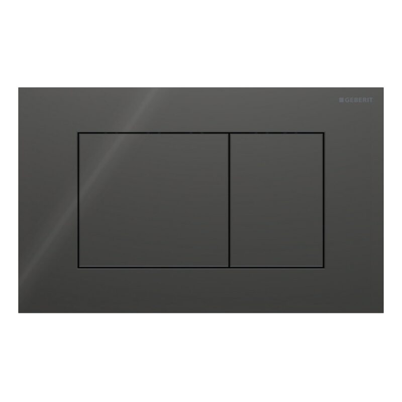 Geberit Sigma Slimline 8cm Frame with Sigma40 Square Flush Plate Lava Glass