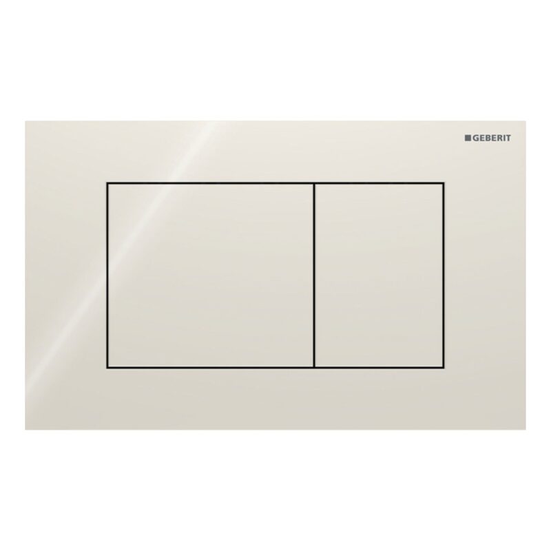 Geberit Sigma Slimline 8cm Frame with Sigma40 Square Flush Plate Sand Grey Glass
