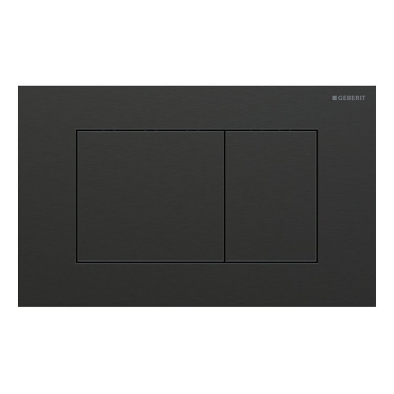 Geberit Sigma Slimline 8cm Frame & Sigma40 Square Flush Plate Brushed Black Chrome
