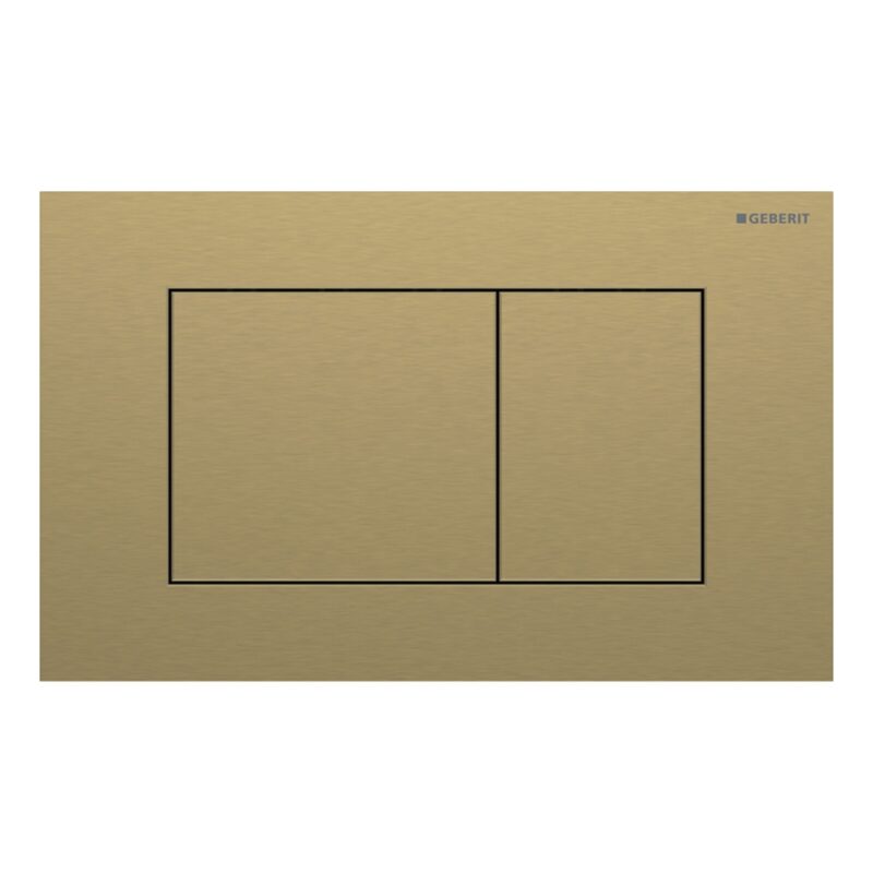 Geberit Sigma Slimline 8cm Frame & Sigma40 Square Flush Plate Brushed Brass