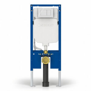 Geberit Sigma Slimline 8cm Frame & Sigma40 Square Flush Plate White Glass