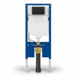 Geberit Sigma Slimline 8cm Frame & Sigma40 Square Flush Plate Black Glass