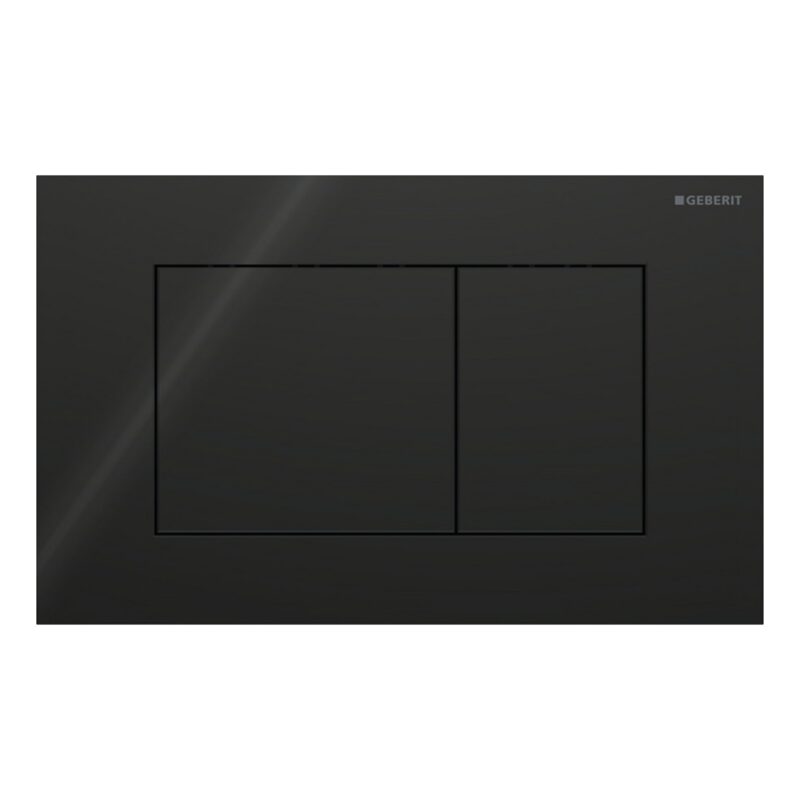 Geberit Sigma Slimline 8cm Frame & Sigma40 Square Flush Plate Black Glass